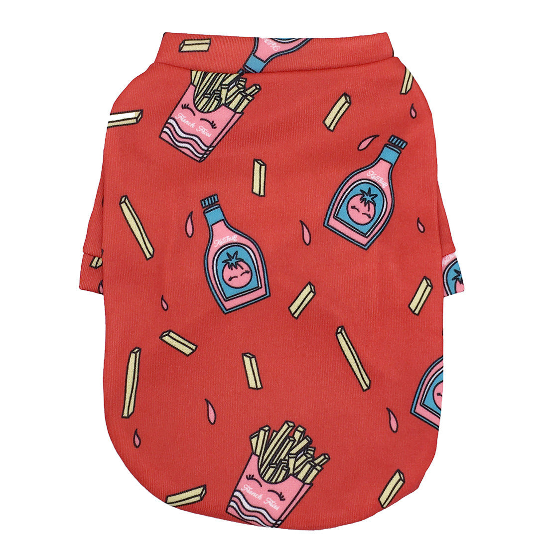 Polera ketchup papas fritas roja XL