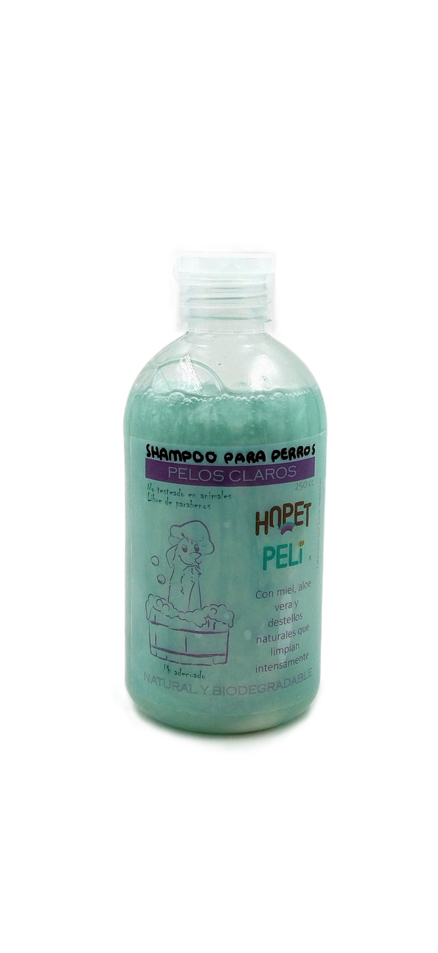 Shampoo Pelos claros Hopet Peli para perros 250 cc