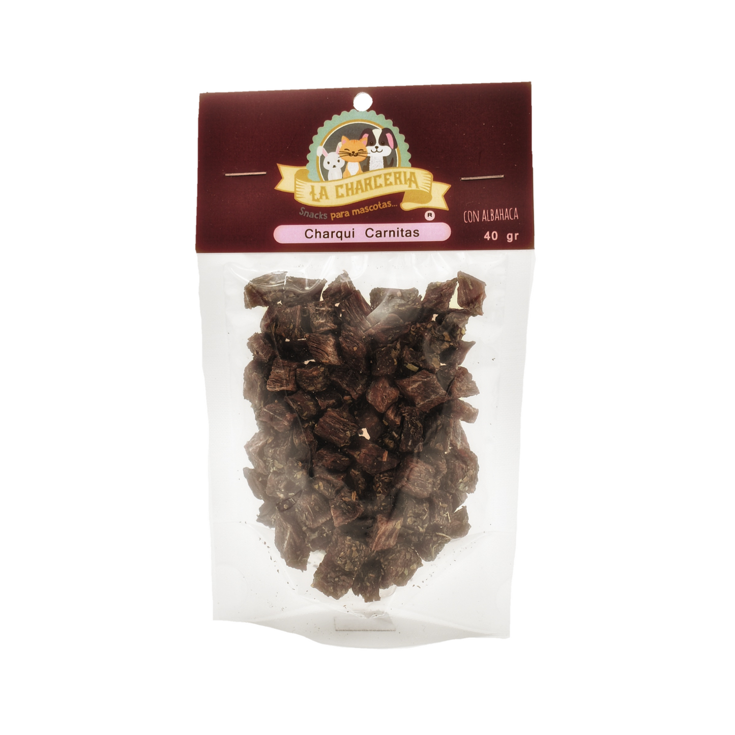 Snack premio vacuno natural Charqui carnitas La Charceria ® para perros y gatos 40 gr